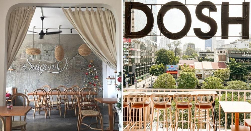 Sai Gon Oi Cafe and Dosh Donuts offers great interior design, atmosphere and view to Nguyen Hue Walking Street